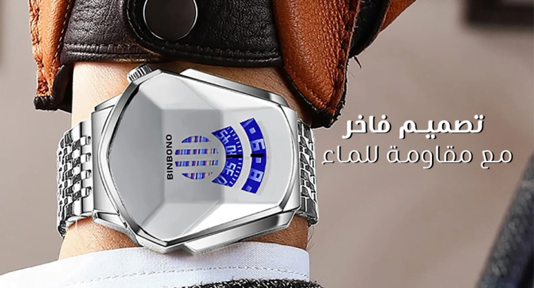 ساعة رجالي بسوار معدن فضي أضف لمسة من الأناقة جيد