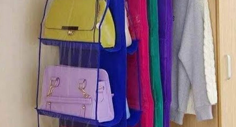 عرض قطعتين منظم شنط داخل الدولاب بيشيل شنط يد كبي
