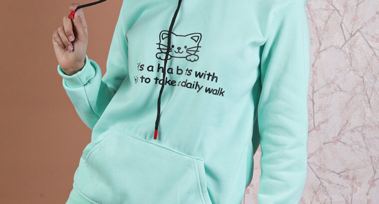 سويت شيرت cAT مبطن بوبرة داخلية تساعد على التدفئة