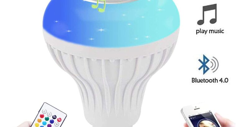لمبة ليد الوان وسماعة 2 في 1 يعمل عن طريق البلوتوث
