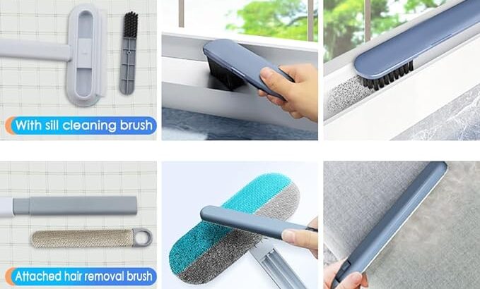 منظف النوافذ السحرى3فى1 منظف عرض قطعتين النوافذ