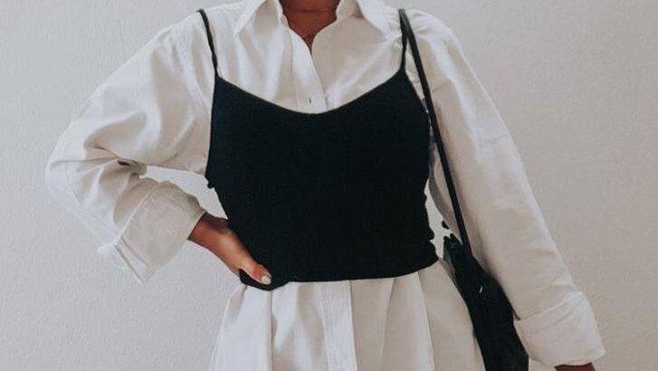 شميز أبيض اوڤر سايز