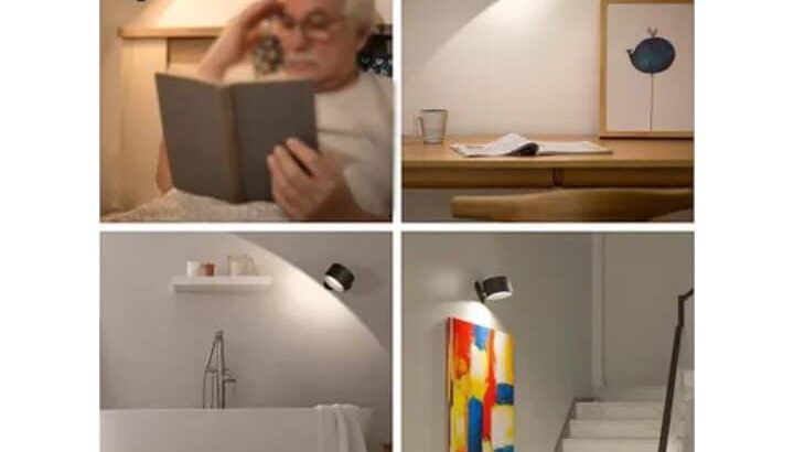 مصباح led مثبت على الحائط لاسلكى قابل للشحن عملى