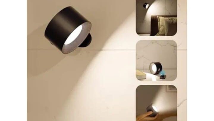 مصباح led مثبت على الحائط لاسلكى قابل للشحن عملى