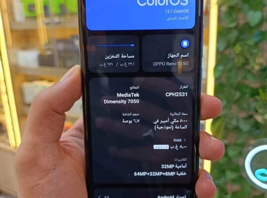 موبايلات للبيع بالقاهرةOppo Reno 10 5G Storage 256