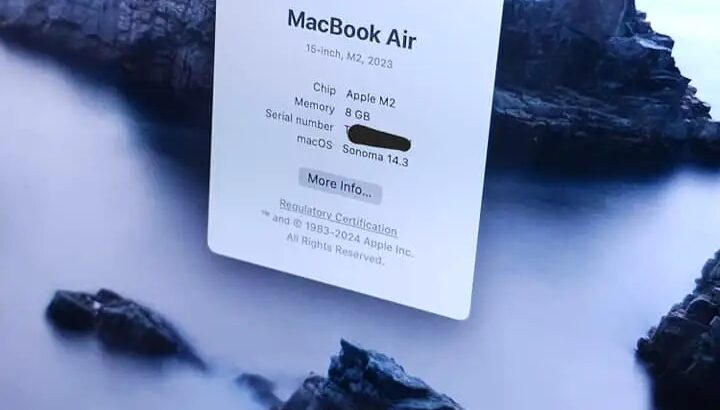 لاب توب للبيع مستعمل كالجديد بوصة ماك بوك اير ام2