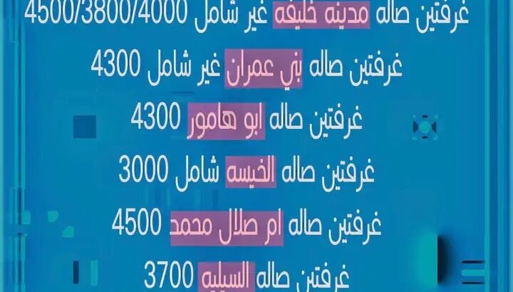 للايجار شقق وملاحق اماكن متفرقةواسعار مناسبةبالصور