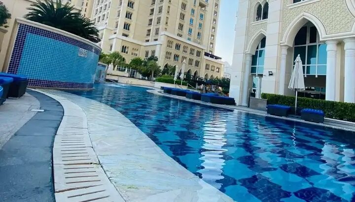 غرفة نوم واحدة مفروشة بالكامل 2 حمام قاعة المطبخ