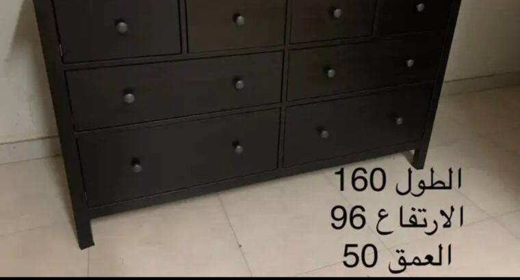 وحدة 6 ادراج من ايكيا لون اسود بحاله ممتازه جدا