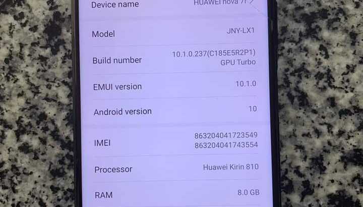 هواوي nova 7i يإمكانيات جباره مستعمل للبيع