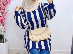 بونشو مقلم  2 لون   وهم بجد