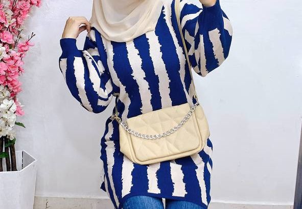 بونشو مقلم  2 لون   وهم بجد